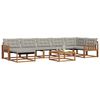 vidaXL Outdoor-Sofagarnitur mit Kissen 8 pcs Nat&uuml;rlich und Hellgrau