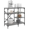vidaXL Bäckerregal Grau Sonoma 90x40x84 cm Holzwerkstoff und Metall
