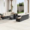 vidaXL Gartensofa-set mit Kissen 11 pcs Schwarz Poly Rattan