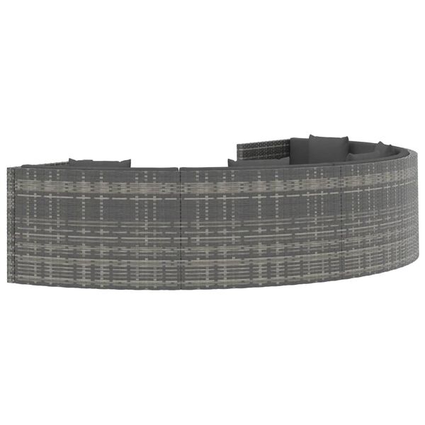 vidaXL 6-tlg. Garten-Lounge-Set mit Kissen Poly Rattan Grau