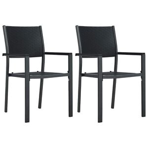 vidaXL Gartenst&uuml;hle 2 Stk. Schwarz Kunststoff Rattan-Optik