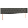 vidaXL LED Kopfteil Dunkelgrau 183x16x78/88 cm Samt