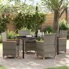 vidaXL Garten Essgruppe 5 pcs Grau Poly-Rattan