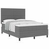 vidaXL Boxspringbett Hellgrau und Wei&szlig; 193 x 144 x 128 cm Cordstoff
