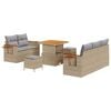 vidaXL Gartensofa-set 8 stk. Beige Poly-Rattan