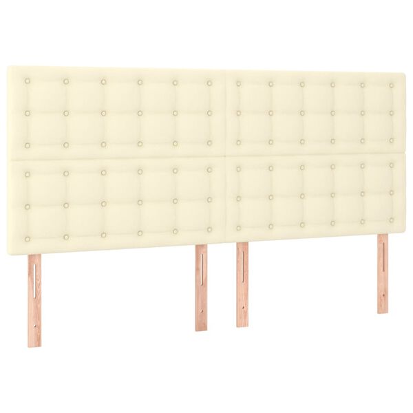 vidaXL Kopfteil Creme 160x5x118/128 cm Kunstleder