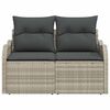 vidaXL Gartensofa Hellgrau 121 x 62 x 69cm Poly-Rattan