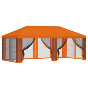 vidaXL Pavillon Dach mit Seitenw&auml;nden 6 x 3 m Orange Polyester 190