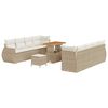 vidaXL Gartensofa-set 11 stk. Beige Poly-Rattan