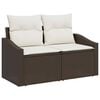 vidaXL Gartensofa-set mit Kissen 4 pcs Braun und Weiß Poly-Rattan
