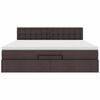 vidaXL Ottomane Bett mit Matratze & LEDs Dunkelbraun 180x200 cm Stoff