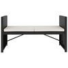 vidaXL 5-tlg. Garten-Lounge-Set mit Auflagen Poly Rattan Schwarz