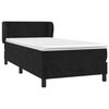 vidaXL Boxspringbett mit Matratze Schwarz 90x200 cm Samt