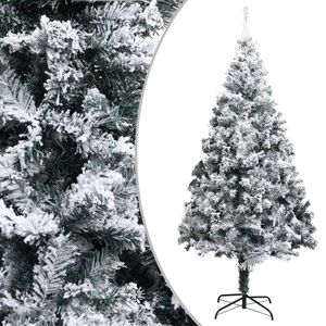 vidaXL K&uuml;nstlicher Weihnachtsbaum mit Schnee Gr&uuml;n 240 cm PVC