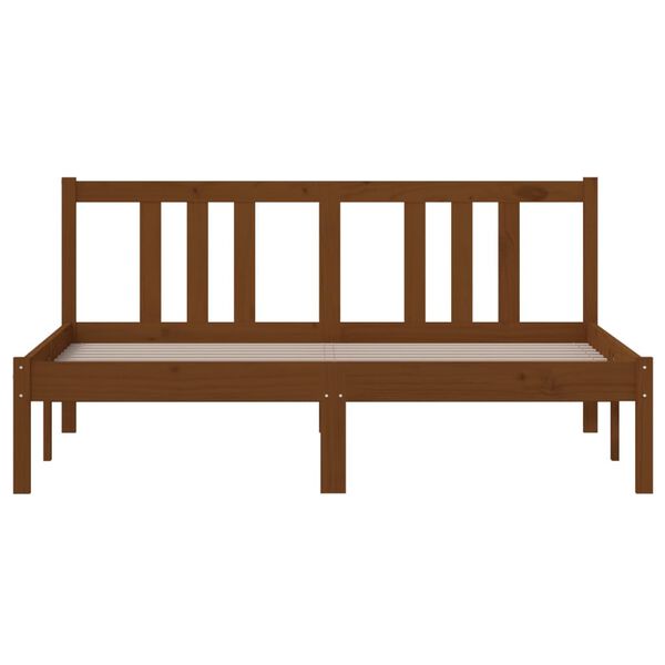 vidaXL Massivholzbett Honigbraun 140x190 cm