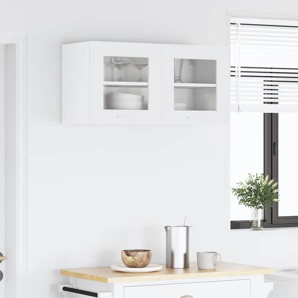 vidaXL H&auml;ngeschrank mit Speicher Wei&szlig; 80 x 31 x 40 cm Holzwerkstoff