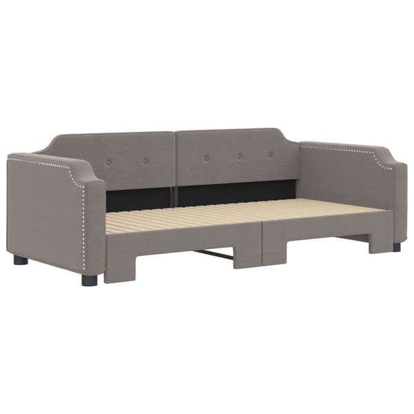 vidaXL Tagesbett Ausziehbar Taupe 80x200 cm Stoff