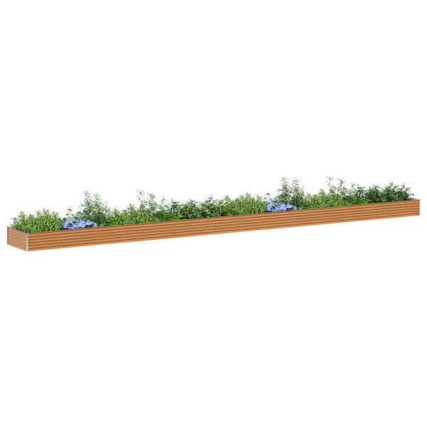 vidaXL Hochbeet Hellbraun 970 x 100 x 36 cm Verzinkter Stahl