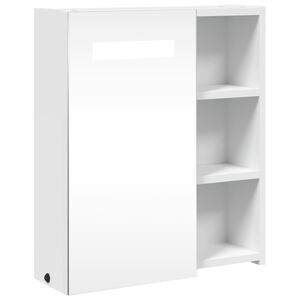 vidaXL Spiegelschrank mit LED-Beleuchtung Weiß 45x13x52 cm