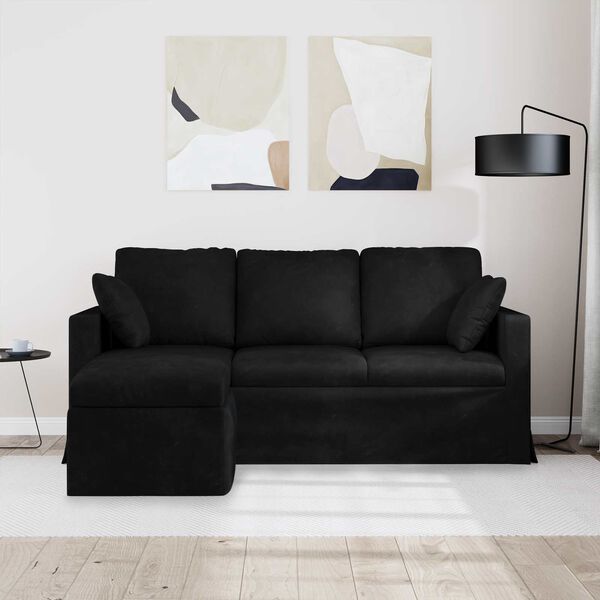 vidaXL Sofa Schwarz Gesamtabmessungen: 178 x 134 x 80 cm (B x T x H)