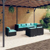 vidaXL 8-tlg. Garten-Lounge-Set mit Kissen Poly Rattan Schwarz