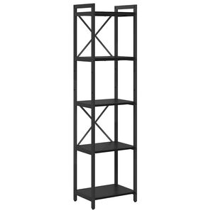 vidaXL B&uuml;cherregal Schwarz Eichen-Optik 40 x 30 x 155 cm Holzwerkstoff