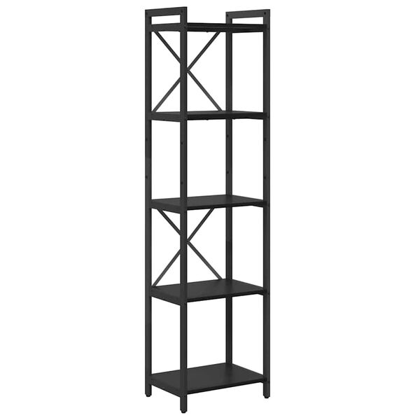 vidaXL B&uuml;cherregal Schwarz Eichen-Optik 40 x 30 x 155 cm Holzwerkstoff