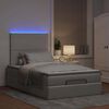 vidaXL Ottoman-Bett mit Matratze & LEDs Taupe 120x200 cm Stoff