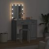 vidaXL Schminktisch mit T&uuml;r 2 pcs Grau 50 x 41 x 135 cm Holzwerkstoff