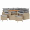 vidaXL Garten-Sofa-Set 8 stk. 7-Sitzanzahl Beige und Hellgrau