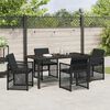 vidaXL Garten Essgruppe 5 pcs Schwarz Poly-Rattan