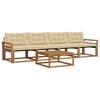 vidaXL Outdoor-Sofagarnitur mit Kissen 5 pcs Natur und Beige