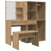 vidaXL Schminktisch-Set mit LED-Leuchten Artisan-Eiche Holzwerkstoff
