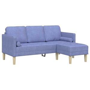 vidaXL Sofa Set mit Kissen Jeans blau Polyester