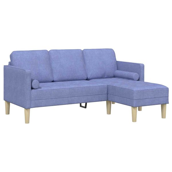 vidaXL Sofa Set mit Kissen Jeans blau Polyester