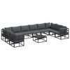 vidaXL Gartensofa-set mit Kissen 11 pcs Schwarz Aluminium
