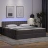vidaXL Bett mit Stauraum und LED mit LED Grau 180 x 200 cm Kunstleder