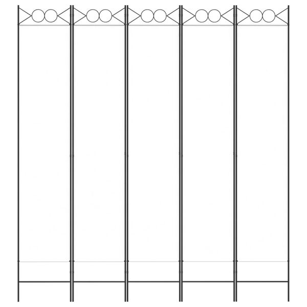 vidaXL 5-tlg. Paravent Weiß 200x220 cm Stoff