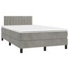 vidaXL Boxspringbett mit Matratze Hellgrau 120x200 cm Samt