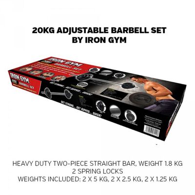 Iron Gym Einstellbare Langhantel Set 20 kg IRG034