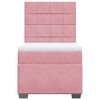 vidaXL Boxspringbett mit Matratze Rosa 100x200 cm Samt