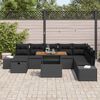 vidaXL Garten-Sofa-Set mit Kissen 9 pcs Schwarz Poly Rattan