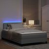 vidaXL Boxspringbett mit Matratze mit LED Hellgrau 120 x 200 cm Stoff