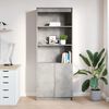 vidaXL Highboard Betongrau 70x35x180 cm Holzwerkstoff
