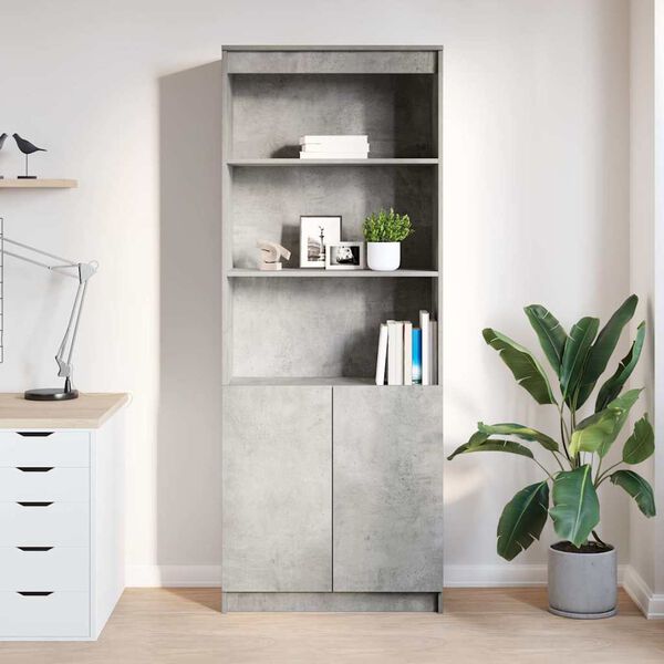 vidaXL Highboard Betongrau 70x35x180 cm Holzwerkstoff
