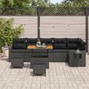 vidaXL Gartensofa-set mit Kissen 11 pcs Schwarz Poly-Rattan