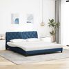 vidaXL Bett mit Matratze Blau 180x200 cm Stoff