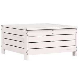 vidaXL Gartenhocker Wei&szlig; 62x63,5x32 cm Massivholz Kiefer