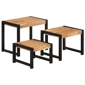 vidaXL Satztische 3 Stk. Massivholz