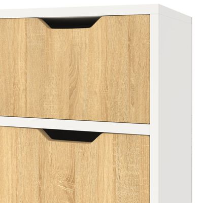 vidaXL Sideboard Weiß und Sonoma-Eiche 90x30x72 cm Holzwerkstoff